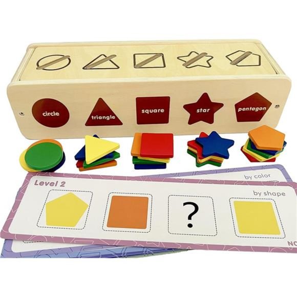 Montessori Toys Color&Shape Sorting Learning Matching Box for Baby Toddlers 1-3 - Picture 4 of 7